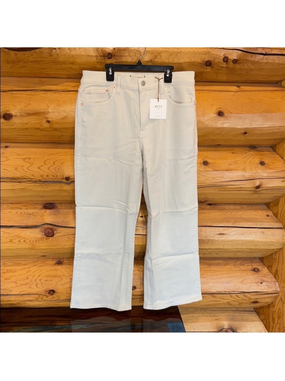 American Eagle NWT AE77 Premium Bootcut Crop Jeans Size 30 Regular in Stone - Picture 8 of 16